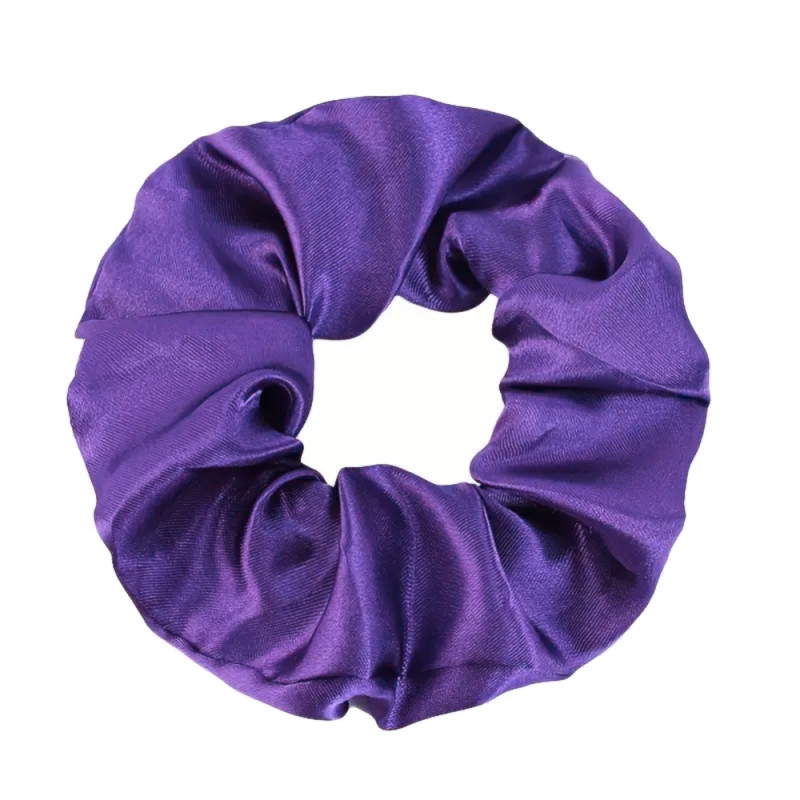  Hair tie - Scrunchie - Satin - 9cm - Purple