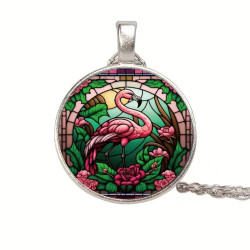  Glass necklace with motif...