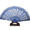  Fan - Lace with white gold roses - Sun feathers - Multiple color choices