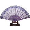  Fan - Lace with white gold roses - Sun feathers - Multiple color choices